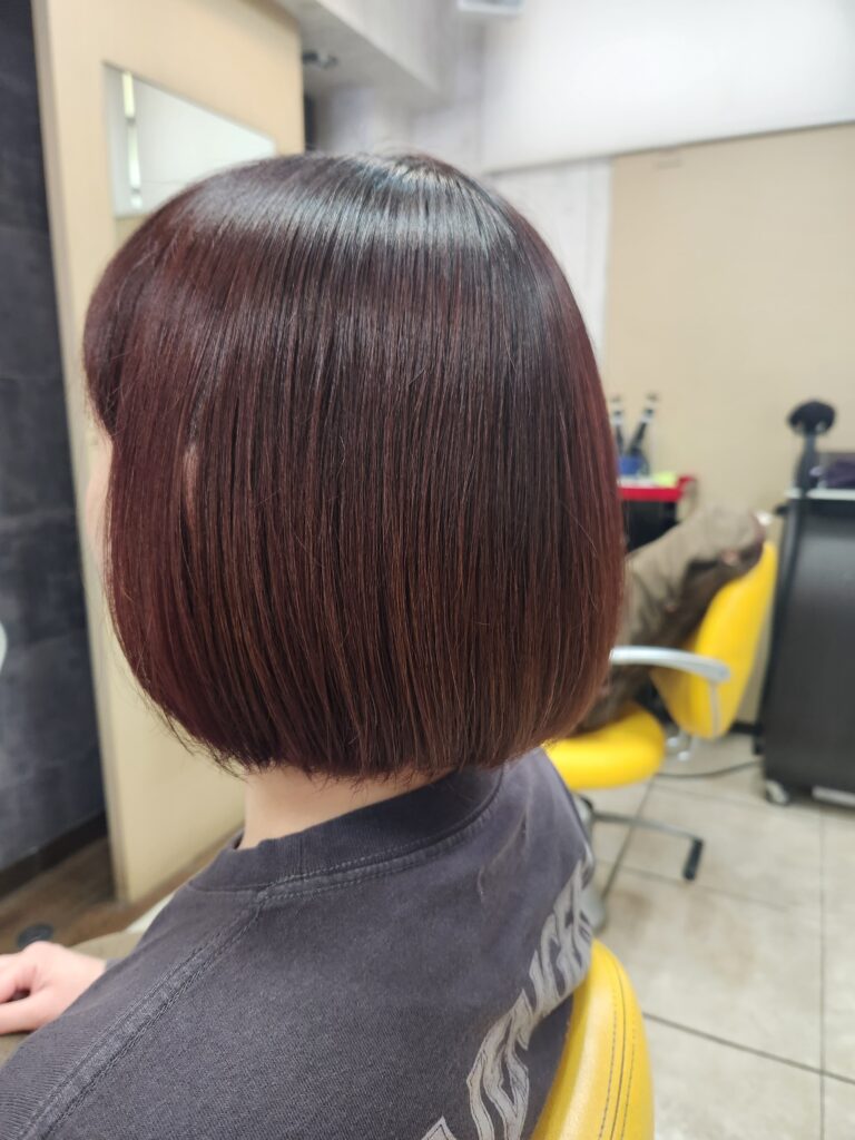 ボブ×ピンクブラウン